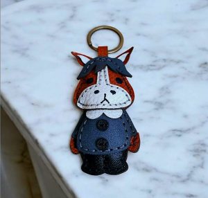 جاکلیدی چرمی دست دوز طرح الاغ