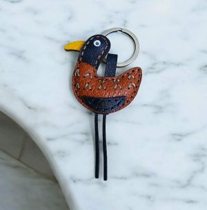 جاکلیدی چرمی دست دوز طرح پرنده