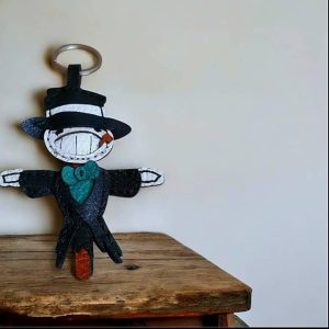 جاکلیدی چرمی دست دوز طرح مترسک