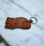 جاکلیدی چرمی دست دوز طرح گربه